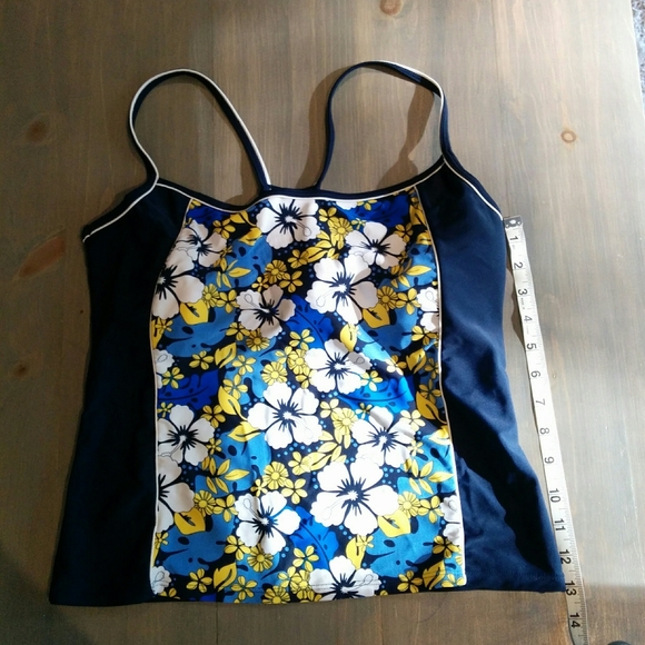 Girls' ROOTS Floral Tankini Swim Top, Size 14 /XXL - Picture 9 of 9